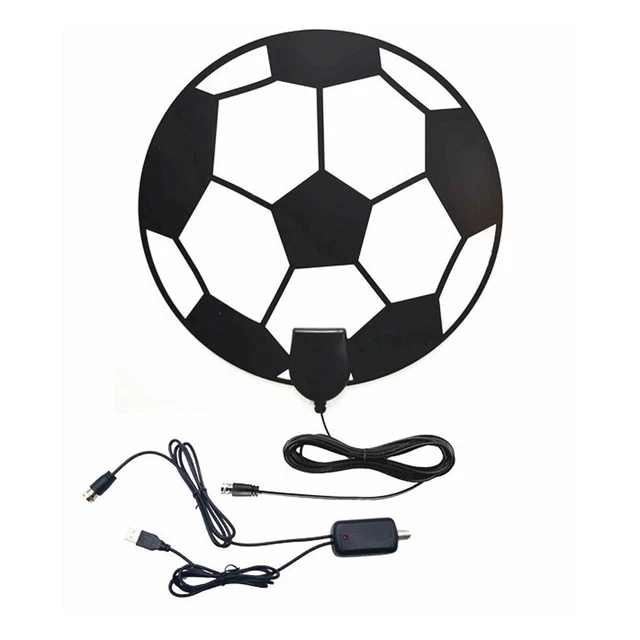 Indoor HDTV Football Shape WithAmplifier 36DBI 1080p 4K TV Antenna Small