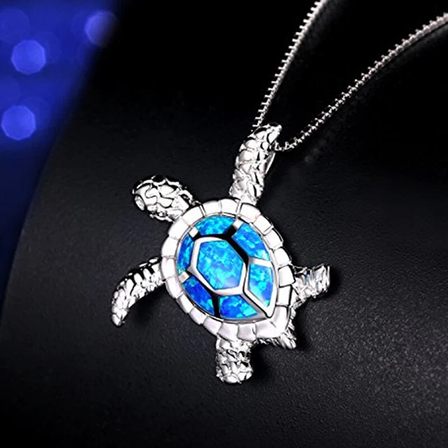 Collier Pendentif Tortue En Agate Dragon Vein - Design Féminin Élégant - Longueur 46-50 Cm - Acier
