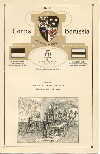 STUDENTIKA. Kösener Corps Borussia Berlin.