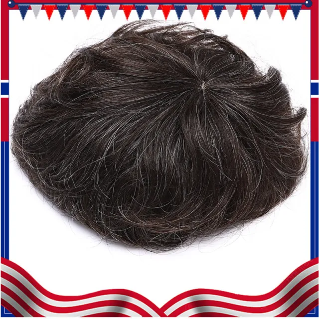 Clip In Human Hair Mens Toupee Replacement System Hairpiece for Mens Hairloss UK