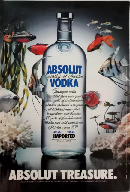 1995 ABSOLUT TREASURE Vodka Magazine Print Ad MAX Magazine Italian