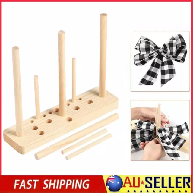 BOW MAKER FOR Ribbon Wooden Multi Size Adjustable With Wooden Board Sticks  For $17.19 - PicClick AU