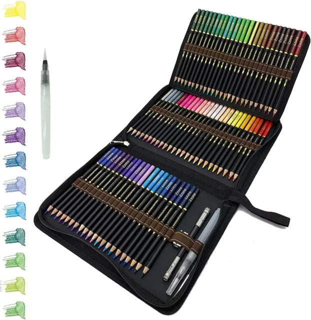 72 Crayons Couleurs Aquarellable Dessin D'art Débutants Professionnels Trousse