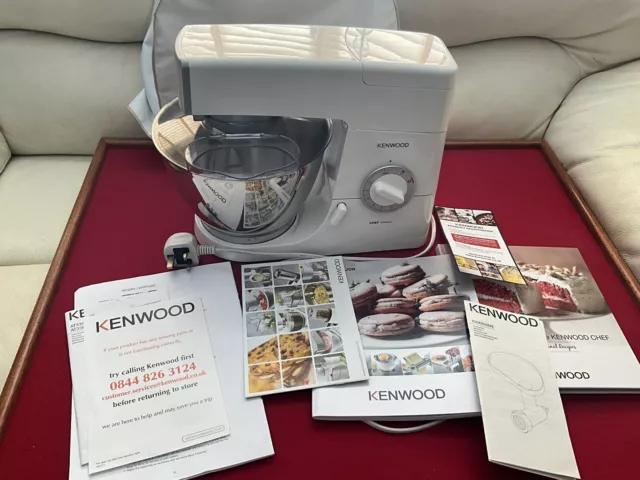 Kenwood Chef Classic mixer. White stand, Loads Of Attachments