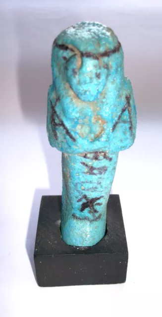 Ancient Egyptian Shabti, Third Intermediate Period, C 1050-730 Bc, With Stand