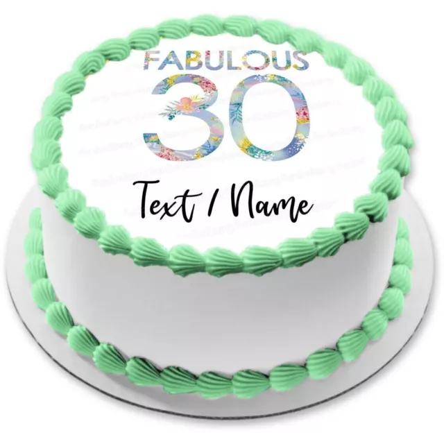 DÉCORATION DE FÊTE de gâteau d'anniversaire 30e nom personnalisé fleurs  EUR 7,99 - PicClick FR