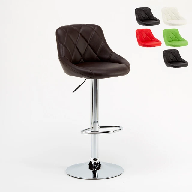 Tabouret haut pour bar cuisine fixe pivotant réglable avec dossier Philadelphia