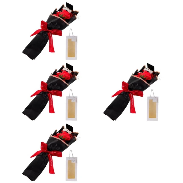 Juego de 4 ramo de graduación tela C2023 grados ramo de flores ramo de peluche