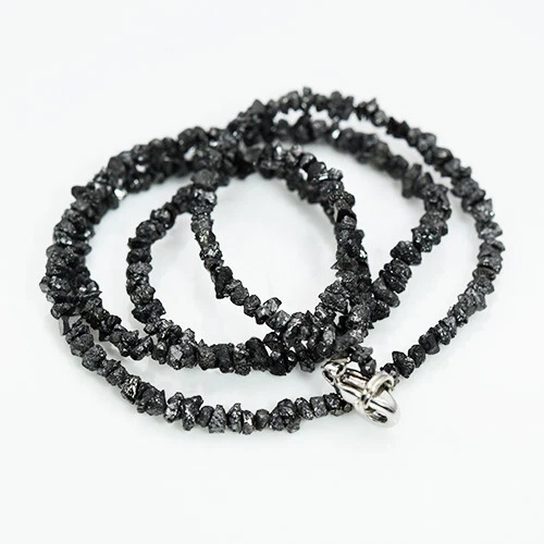 Rough Black Natural Raw Diamonds Uncut Beads 2mm- 4 mm 16inc 24.31cts