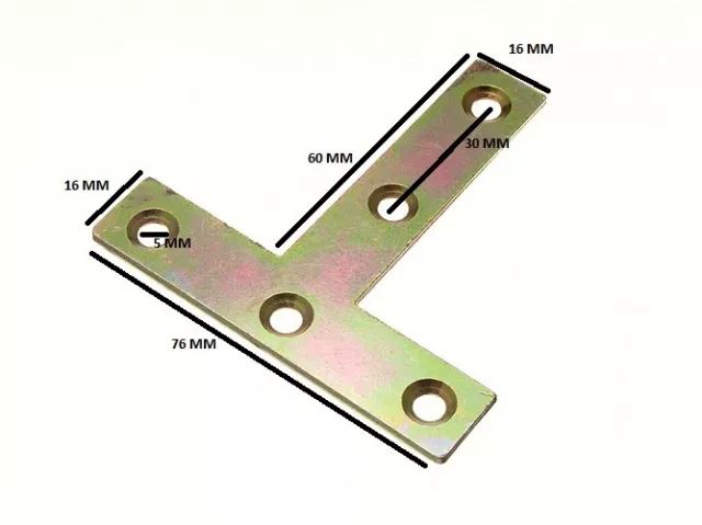 Conector de Reparación T Plano Placa 75mm X 16mm Yzp (Paquete 4)