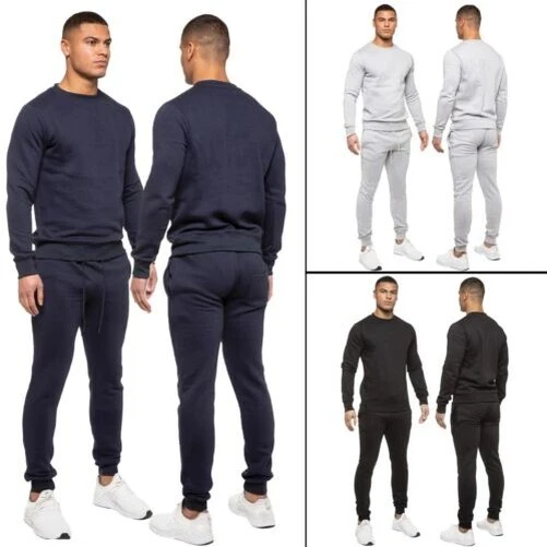 Kruze Uomo Pile Tuta Set Pullover Felpa Semplice da Corsa Casual 2-piece