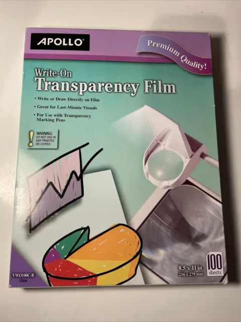 Apollo Write-On Transparency Film 8.5 x 11 (100 Sheets)