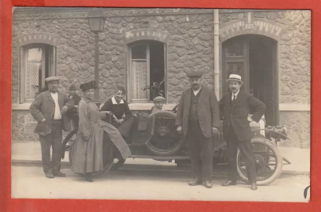 Cpa -    Carte Photo  - Billancourt - 92 -    Personnages -  Automobile