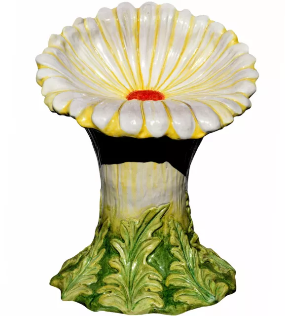 Margherita bianca sedile maiolicato - white daisy Majolica seat stool 12514