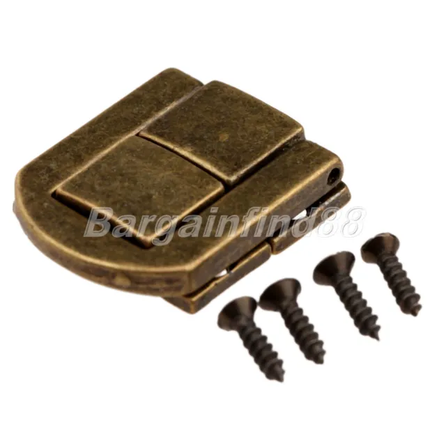 1/5pcs Antique Brass Latch Hasp Jewelry Box Case Wood Chest Lock Clasp Hardware