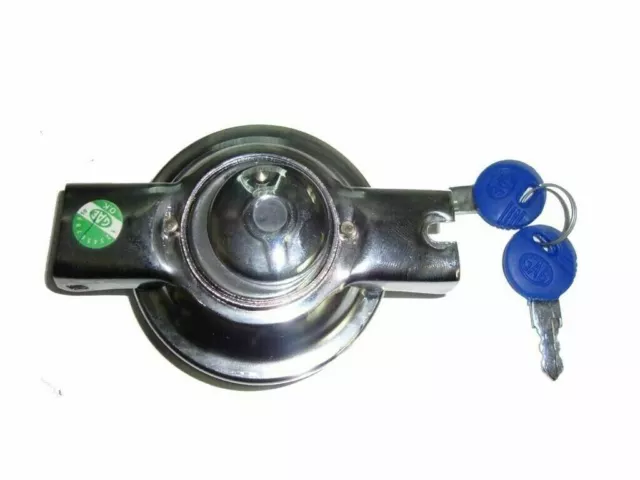 Vespa Chrome Petrol/Fuel Tank Cap Lock With 2 Keys PX LML GEc