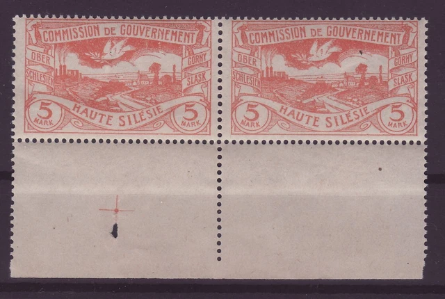 Abstimmung Oberschlesien Nr. 29 ** Unterrand mit Passerkreuz Mi. 100 €  H912