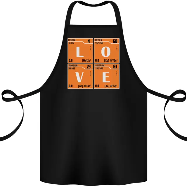 Love Periodic Table Chemistry Geek Funny Cotton Apron 100% Organic