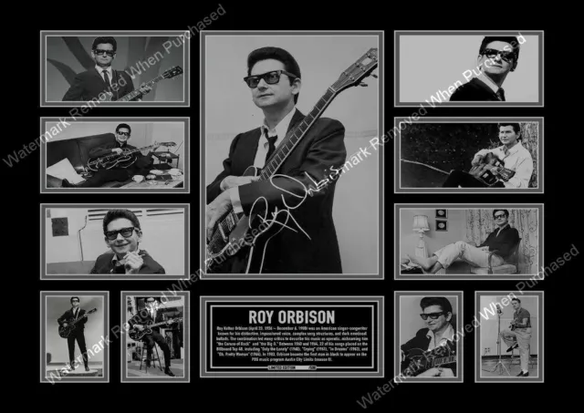 Roy Orbison Signed Memorabilia  A4 Autographed Photo Print
