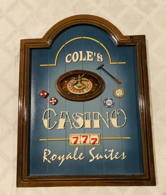 Cole's Casino 3-D Wood Royale Suites Sign bar pub saloon man-cave + She Shed