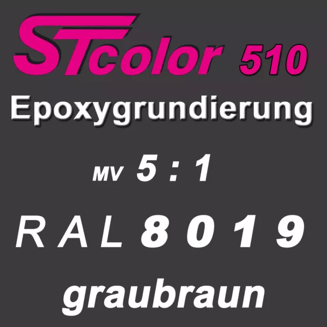 1,2 kg STC 2K EP Grundierung Epoxy 5:1 RAL 8019 graubraun Set inkl. Härter