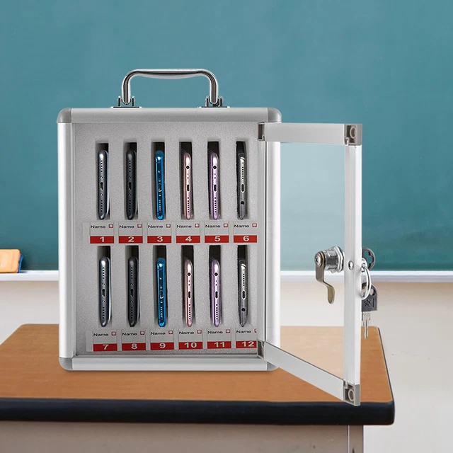Cell Phone Storage Cabinet 12 Lots Phones Box Organizer for Classroom Storage