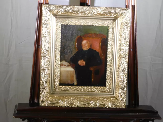 Antique Early c1800's Original Oil On Panel Genre Portrait Painting