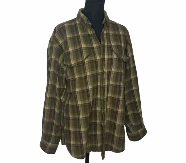 Woolrich Wool Shirt Olive Ombré Men’s large 6088