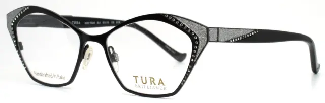 TURA TE245 BLK Black Womens Cat Eye Full Rim Eyeglasses 50-16-135 B:38
