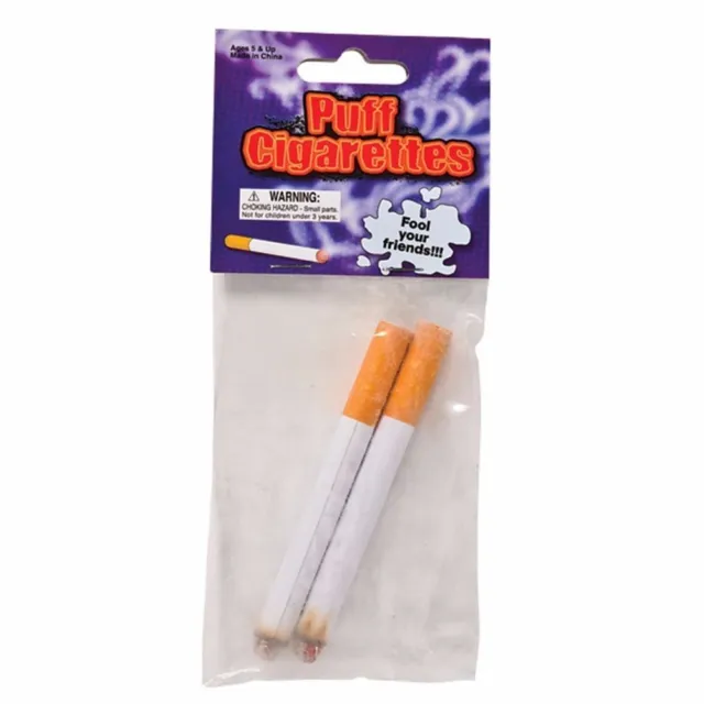 2 Fake Puff Cigarettes - Fake Magic Smoke Trick Gag Prop Costume Accessory Toy