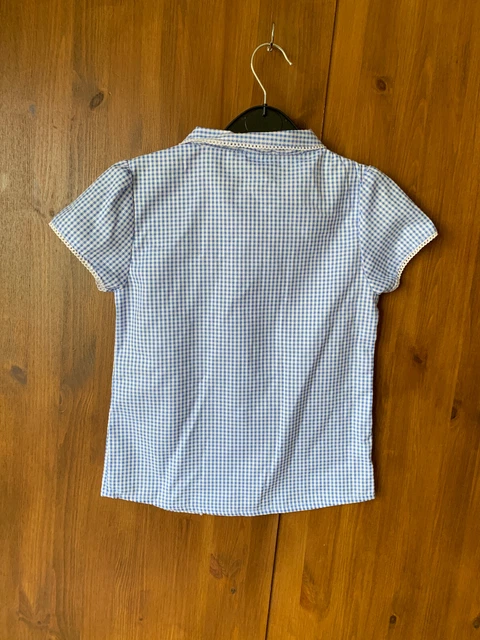 CAMICIA ESTIVA NUOVA CON ETICHETTE TU SCHOOL CAMICETTA TOP Blu Check Ragazze 8 Anni 3