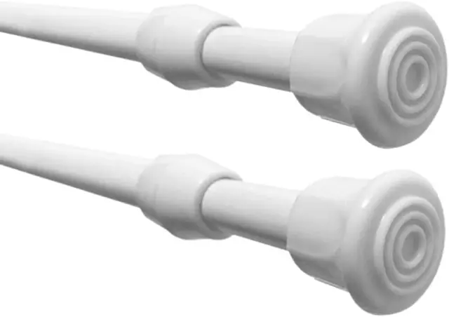 2 Pack Spring Tension Curtain Rods 18 to 28 inches Adjustable,Small Short Rod,No