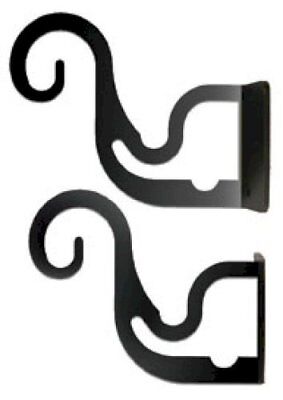 Wrought Iron Curtain Brackets Pair Of 2 Holds 2 or 3 For 1/2 Inch Rods Decor Bar