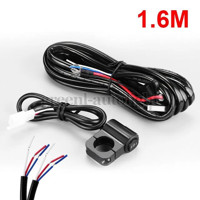 Wiring Harness On/Off Switch Kit Motorcycle Spot Fog Light Headlight Driving ATV