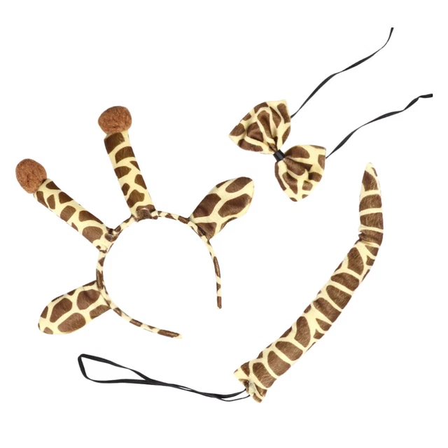 Fascia per giraffa festa costume e coda orecchie per animali cosplay impostazione