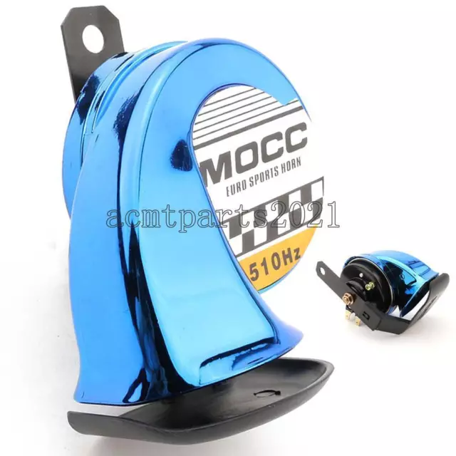 Blue Motorcycle Loud Sports Horn 510Hz For Harley Road Street Electra Glide King