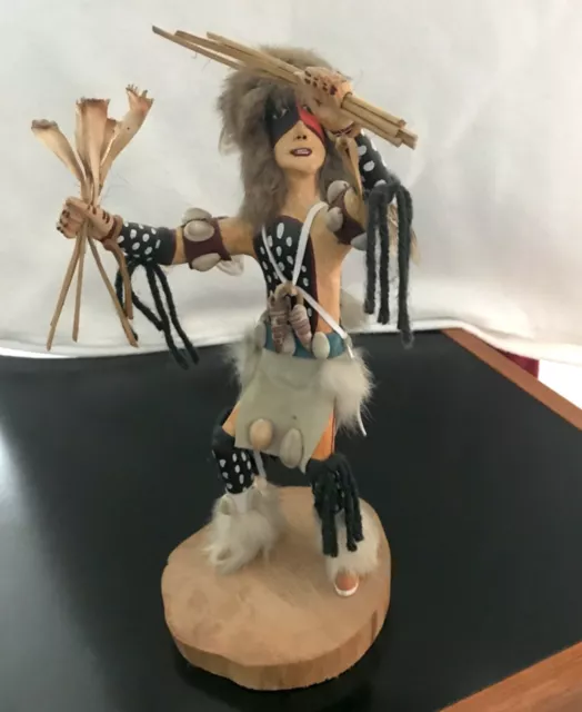 Kachina Hopi Puppe Warrior Dancer Arizona Künstler signiert 28cm Vintage 1980er