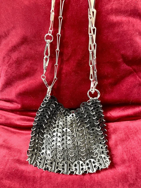 Sac Métallique à Paillettes Doré/Argenté - Style Paco Rabanne, Bandoulière Femme