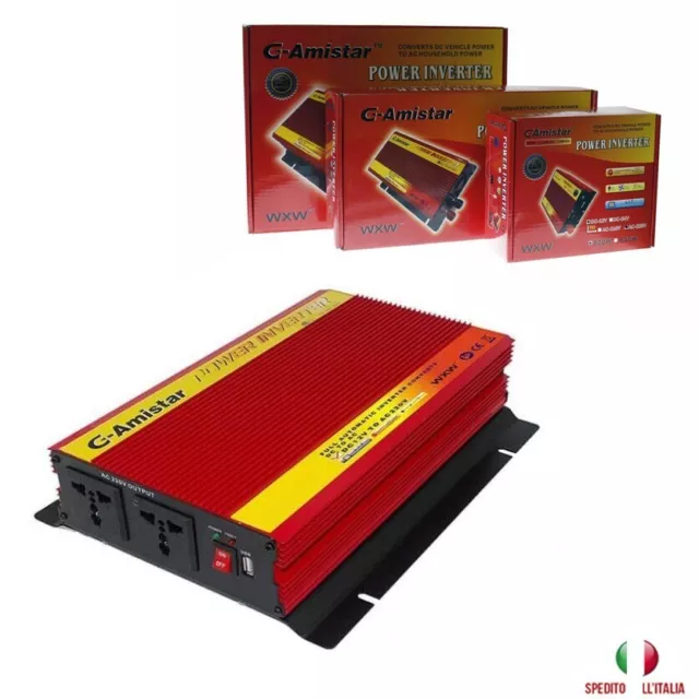 Inverter 2000W 3000W 4000W 6000W 12V 220V Remoto Onda Sinusoidale Modifica