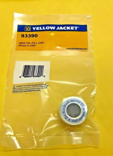 Yellow Jacket Oil Fill Cap w/Seal For Ritchie Vacuum Pumps #93390