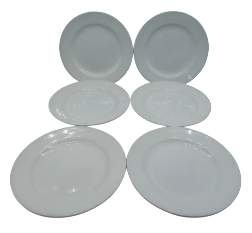 6 anciennes assiettes à dessert Digoin Sarreguemines bleues ciel