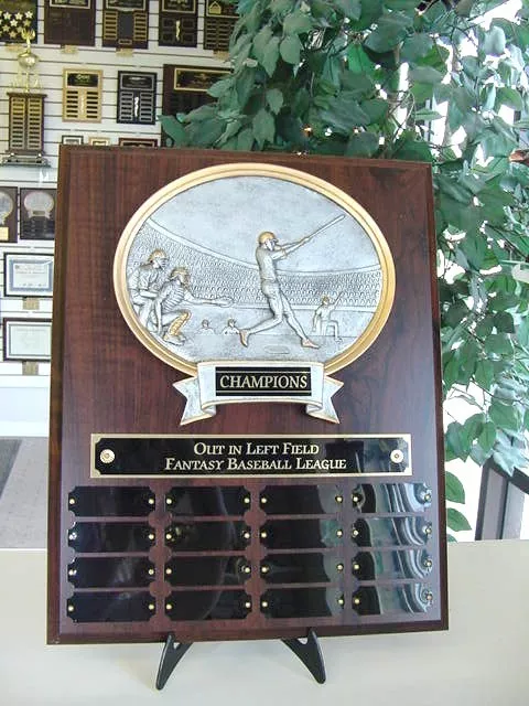 Fantasy Baseball Perpetual 16 Year Award Plaque Trophy