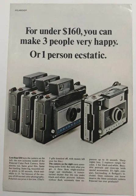 Vintage 1967 Original Print Advertisement Full Page - Polaroid Land Camera