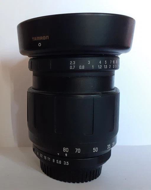 Objectif Tamron AF Aspherical 28-80 mm F3.5-5.6 monture Pentax K/KAF+pare-soleil