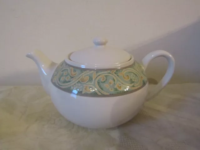 BHS British Home Stores Valencia Green Gold Ceramic Teapot