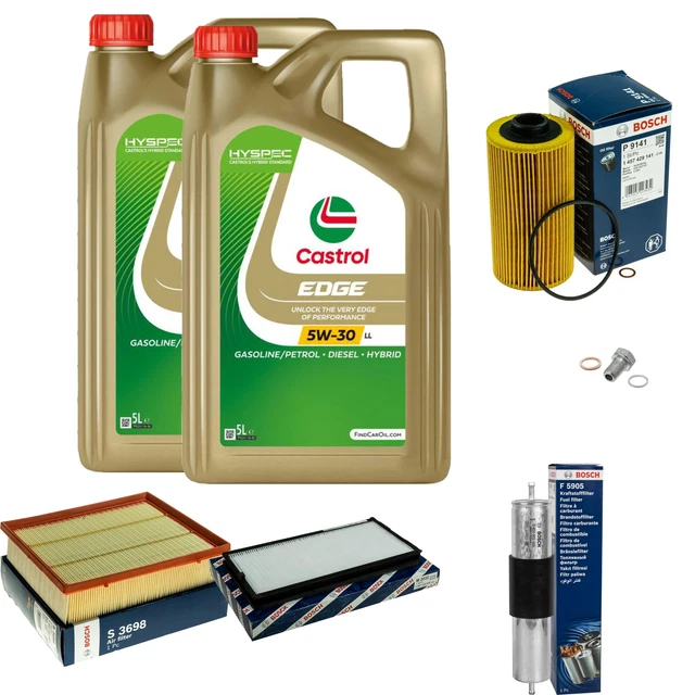 BOSCH INSPECTION SET 10 L Castrol EDGE FST 5W-30 LL pour BMW série 5 ...