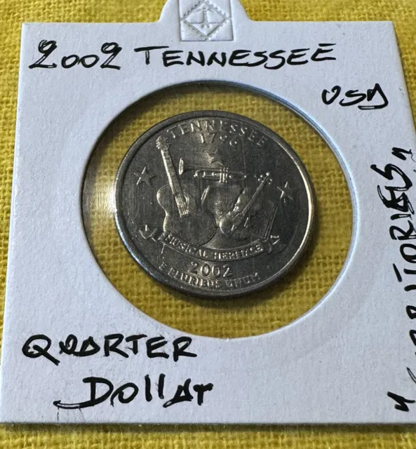2002 USA Tennessee Quarter Dollar Unc  Territories