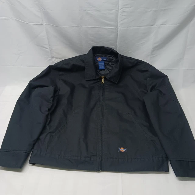Dickies Men's Insulated Lined Quilted Zip Up Work Jacket Black Sz L Preowned