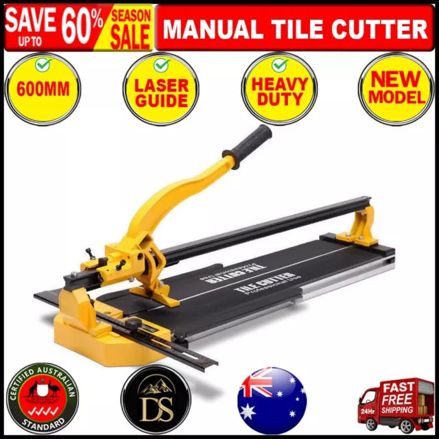 600mm Manual Tile Cutter Laser Guide Home Pro Tile Cutting Machine Heavy Duty