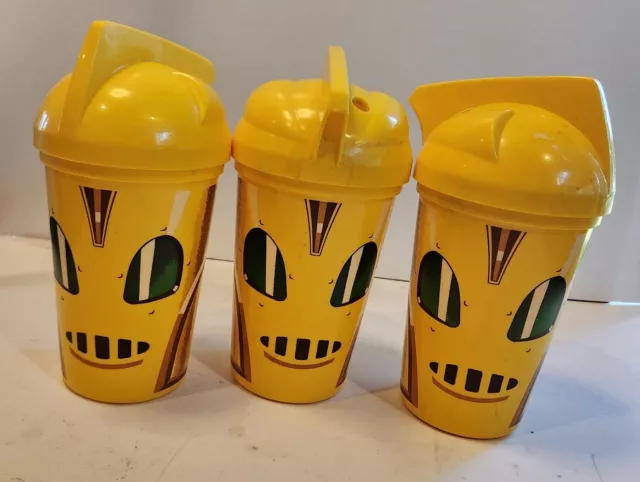 Vintage 1991 Pizza Hut The Rocketeer Movie Promo 3 Plastic Cups with lid Disney